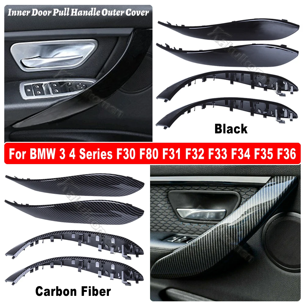 탄소 섬유 자동차 인테리어 내부 도어 팔걸이 핸들 커버 트림, BMW 3 4 시리즈 F30 F31 2013-2017 GT F34 2014-..