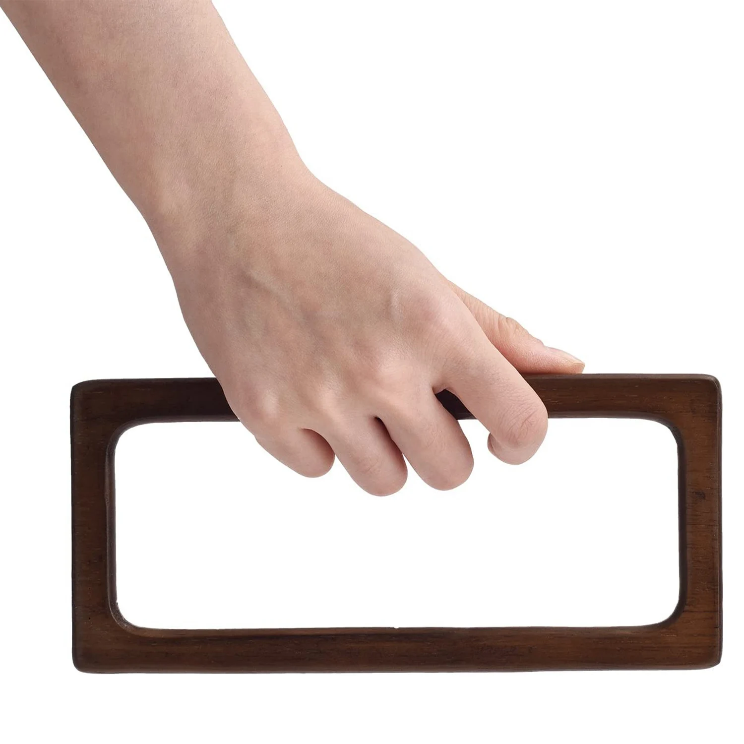 B14C 2Pcs 20Cm 직사각형 나무 가방 손잡이 DIY 바느질 브래킷 핸드백 액세서리 제작을위한 지갑 프레임 손잡이