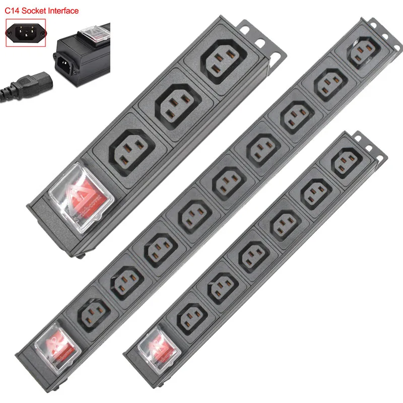 PDU Power Distribution Unit aluminium alloy Power Strip 1-12 4 Ways C13 ...