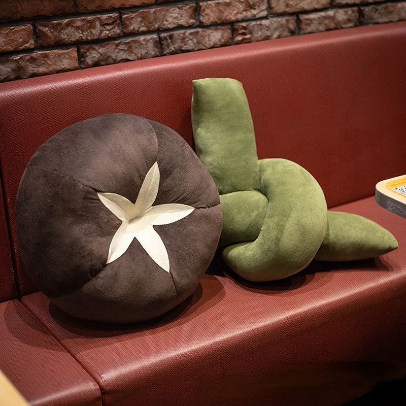 Plush Toy Simulation Mushroom Kelp Knot Pillow Vegetable Plush Toy Sofa Shooting Props Decoration Lifelike
