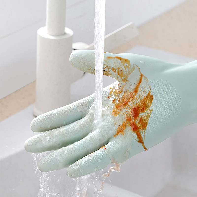 Reusable Household Gloves Waterproof Rubber Latex Cleaning Laundry Gloves Dishwashing for Kitchen Dish Washing