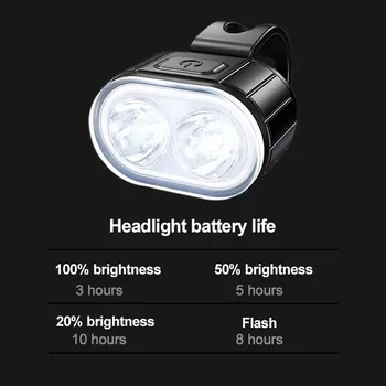 أضواء الدراجة الخلفية الأمامية القابلة لإعادة الشحن دراجة الدراجات مصباح يدوي USB للدراجة الإضاءة الأمامية/الخلفية/مجموعة فانوس الدراجة الملحقات - Image 2