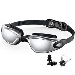 Professional Waterproof Anti-Fog UV Protection Swimming Goggles (Sliver)