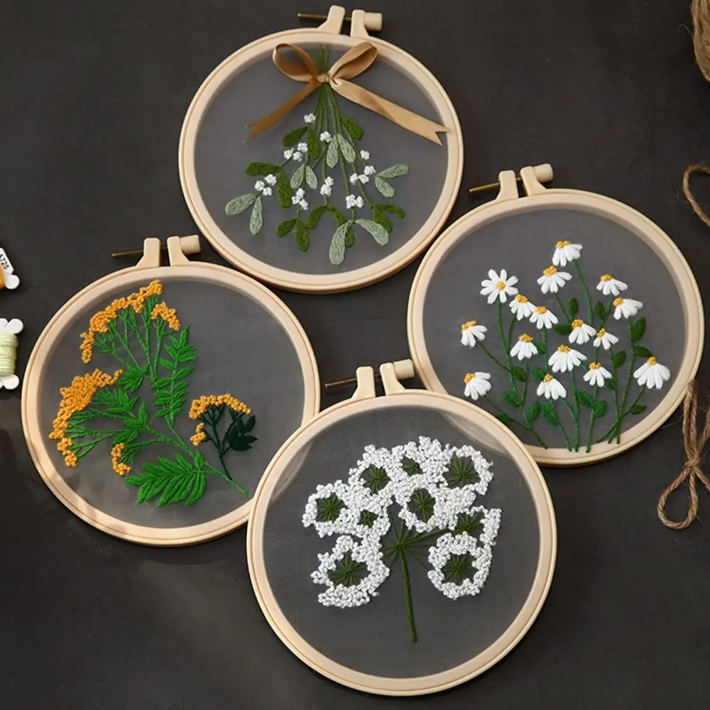 DIY Flower Embroidery Kit Dandelion Sunflower Painting Handicrafts DIY Material Kits Beginner Embroidery Kit Stitch