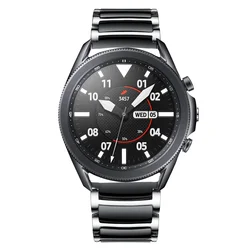 Elegant Two - Tone Ceramic and Metal Watch Strap Bracelet, 20mm and 22mm - 20mm (Silver black)