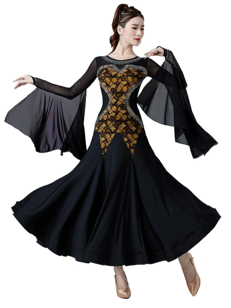 

Новинка 2024, платье для современных танцев, костюм для профессиональных соревнований, платье международного и национального стандарта Waltz 7188