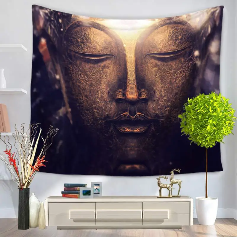 

Indian Mandala Tapestry Figure Of Buddha Printed Tapestry Wall Hanging Beach Throw Mat Hippie Bedspread Yoga Mat Blanket