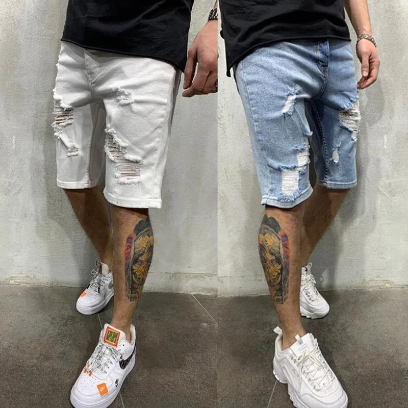 Denim Shorts Korean Style Summer Men's Wide Leg Denim Shorts Casual Baggy Short Jeans Male