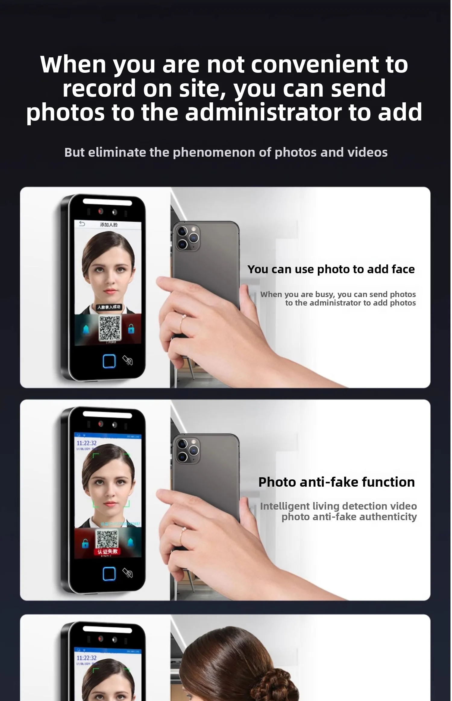 outdoor waterproof fingerprint access control machine metal facial recognition a