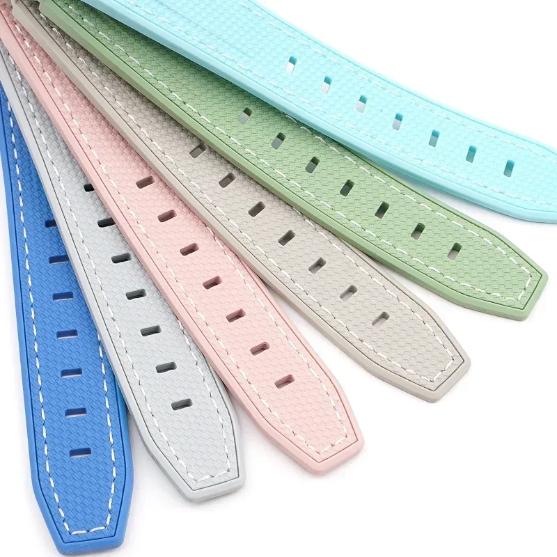 Silicone Rubber Curved End Diving Wrist Band Strap - 20mm