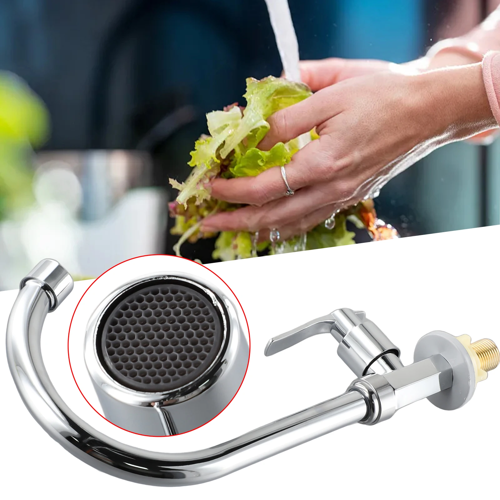 Kitchen Faucets 1pc Kitchen Faucet Ziny Alloy Single Cold Water Sink Single Handle Swivel For Bathroom