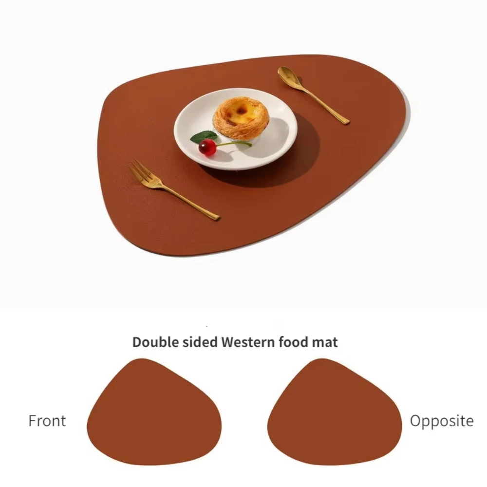 Elegant Water Droplet Vegan Leather Placemat - Heat-Resistant, Non-Slip, Eco-Friendly Dual-Sided Design for Dining, Gifts & Outdoor Enjoyment