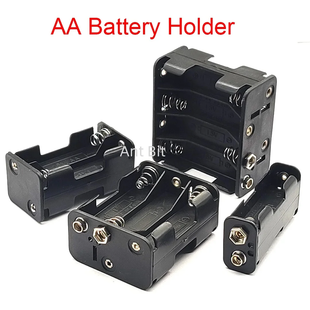 5PCS AA2/4/6/8 슬롯 No.5 연속 양면 배터리 홀더 AA 배터리 박스(9V 버클 포함) 1x 2x 3x 4x AA 배터리 박스 DIY