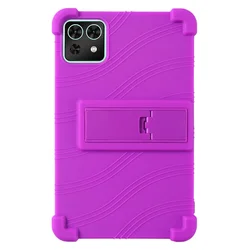 Kids Friendly Soft Silicone Adjustable Stand Tablet Case, 8.7 - Inch, Enhanced Protection Cover (PURPLE)