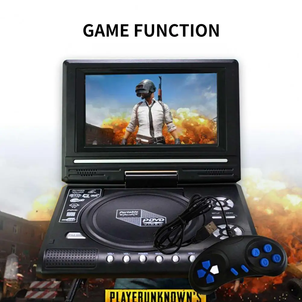 9 8Inch USB Port DVD High Clarity TV Function Built in Card Reader Swivel Screen Mobile DVD Vcd Mp3 TV Region free