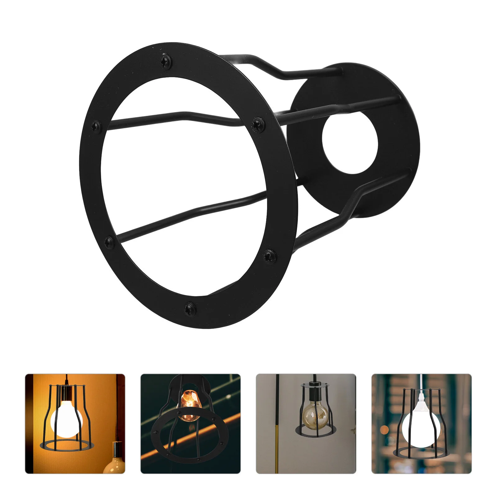 

Chandelier Shade Hanging Lampshade Retro Exquisite Metal Vintage Black Decorative Shades Light Wrought Iron