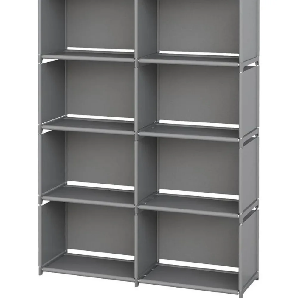 

Bookshelf, Modular Storage Rack, Vertical Cabinet Bookshelf in Bedroom and Living Room, Double Row 10 Grid Bookshelf
