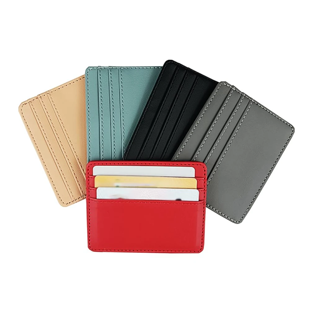 Wallet Card Holder Ultra-thin Leather Mini For Men And Women