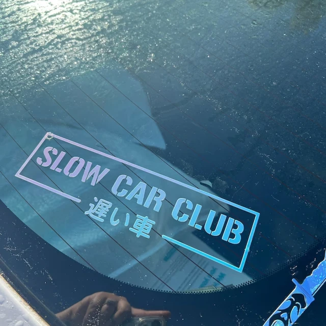 Slow Car Club JDM Vinyl Car Decal Japanese Kanji Vinyl Window Bumper Decor Stickers Die Cut Decoration