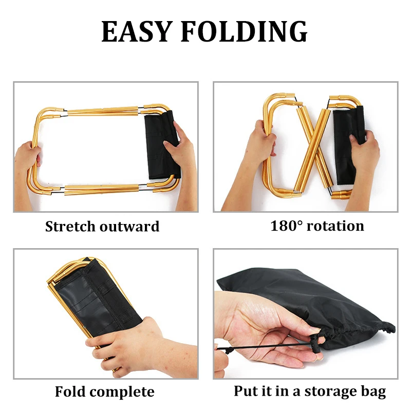New Fishing Stool Outdoor Aluminium Alloy Portable Folding Chair MIni Furniture Retractable Camp Chair 32cm