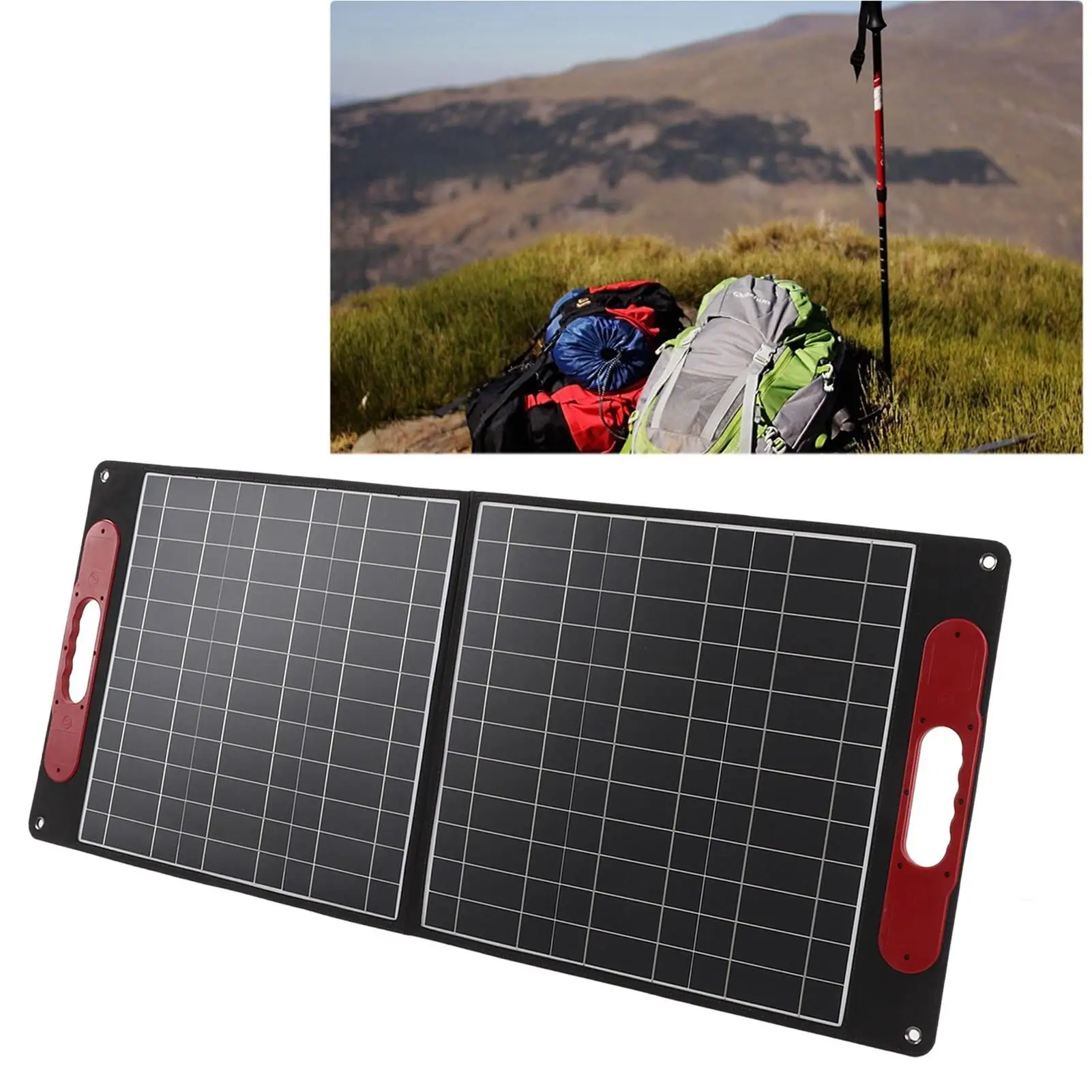 100W Foldable Monocrystalline Solar Panel-Scratch Resistant, High Efficiency, Ideal for camping & for car Use