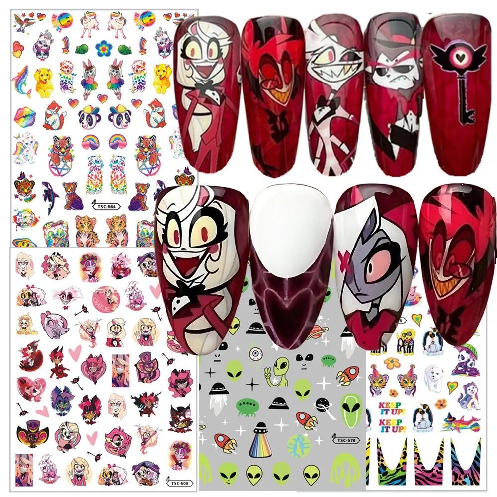 Hazbinhell Hotel Nail slider anime age 3d Nail sticker Nails products for nails nail stickers nail art decoration nail decals