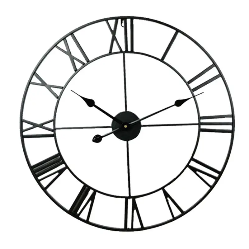 Iron Silent Wall Clock Simple Wall Clock Decor Home Decorative Wall Clock Living Room Wall Clock (Golden Embryo Golden Stitches) 