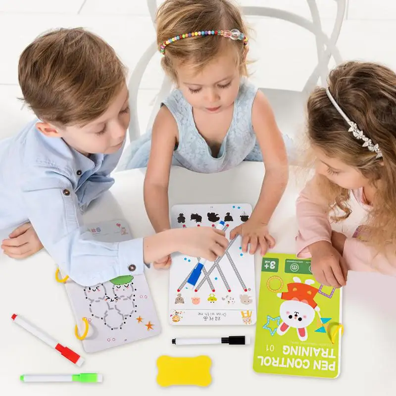 연필 컨트롤 북 지울 수 있는  쓰기 도구 워크북, 조기 교육 학습 워크북, 2-6 세 어린이용 사전 작성