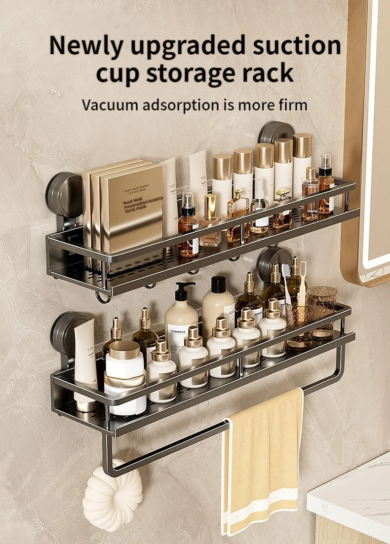 Toilet storage rack, bathroom washbasin, toilet, shower room, kitchen, wall mounted non perforated towel rack