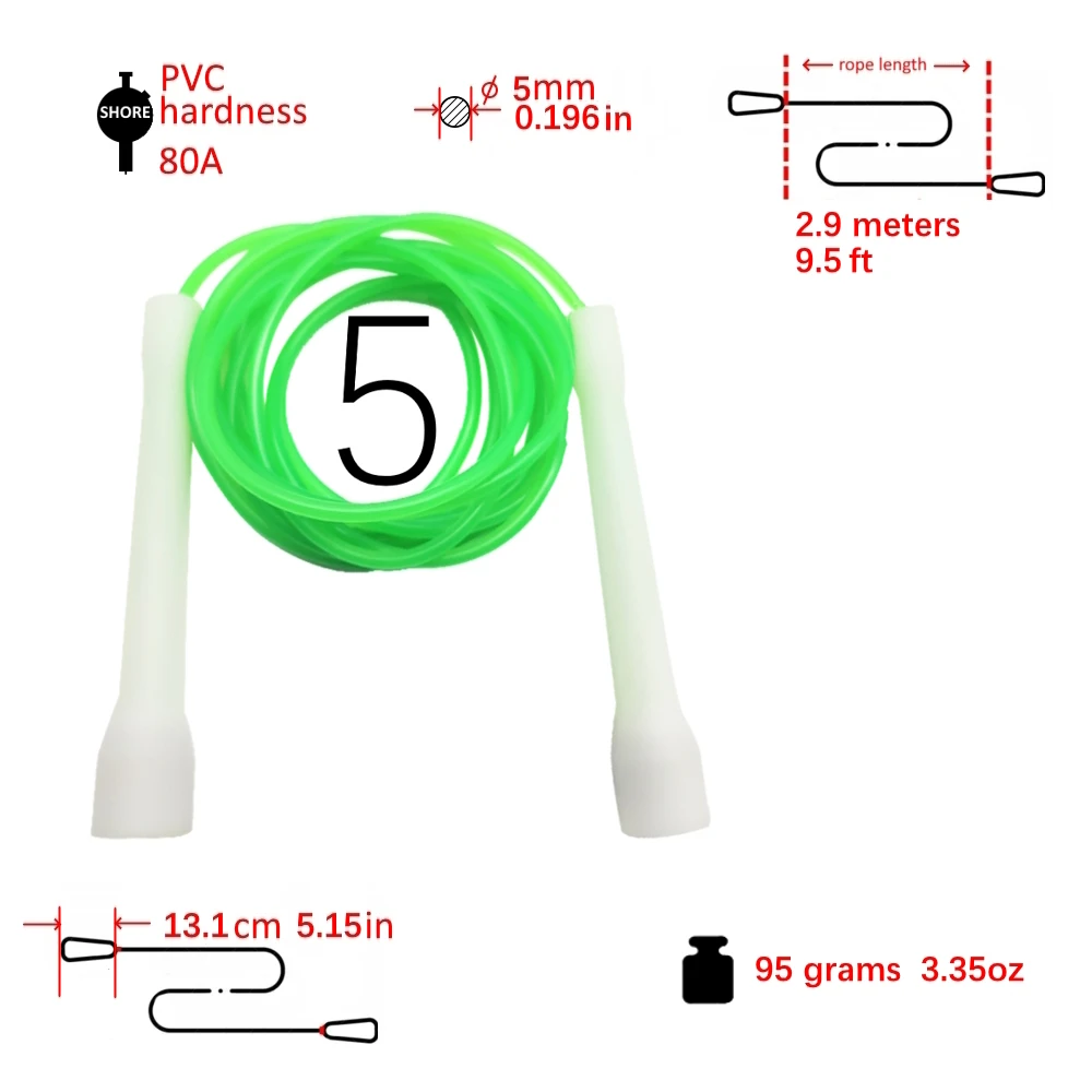 

NEVERTOOLATE PVC 80A 2.9m 5mm cc HANDLE NO LOGO skip rope RA crossfit skill trick double under rush