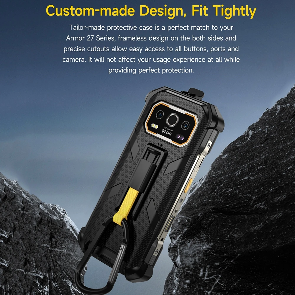 Durable Back Clip Phone Case with Carabiner