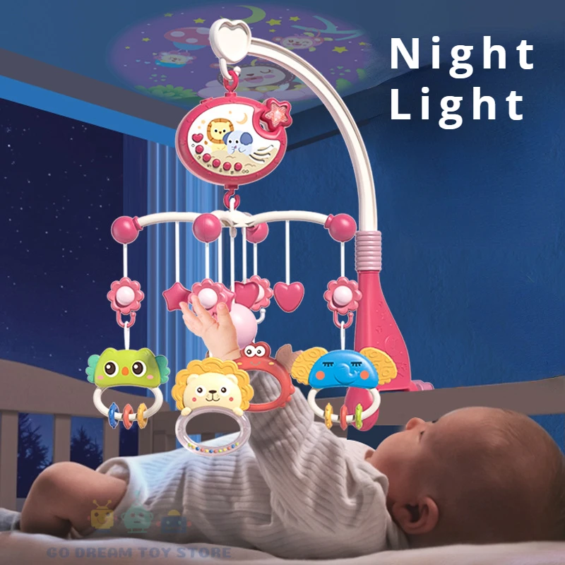 Cloche de lit Musical pour bébé, porte-jouet Mobile rotatif, boîte Mobile,  Projection de jouets pour nouveau-né, fille et garçon de 0 à 12 mois -  AliExpress