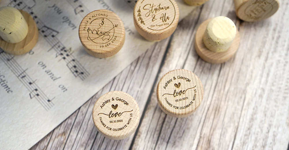 Custom 10/50/100pcs Wine Cork Stoppers Wedding Party Thank You Favors for Guest Engraved Wooden Bottle Cork Stopper 2 Se9336a9be0ed4807ac73348fd1e63821V