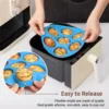 Silicone Egg Bite Molds for Air Fryer - 7-Cavity Non-Stick Muffin Pan for Cupcakes/Quiches/Tarts - Dishwasher Safe 6