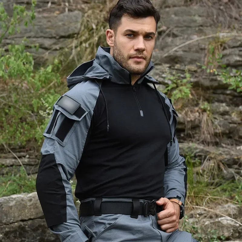 Tactical Suits Combat Shirt Hoody Pants Military Uniform Men clothing hunting Cothes US Camouflage Paintball T Shirts sports suit,army uniform kit