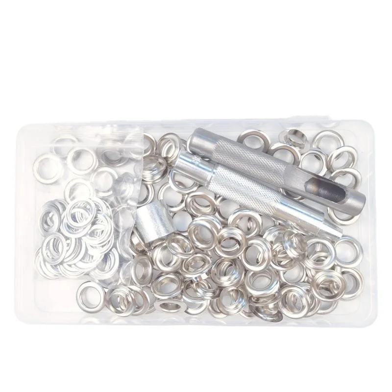 Eyelet Punch Tool Set Grommet Punch Tool 100sets Metal Eyelet Grommet Punch Installer Tool Set for Belt Clothes