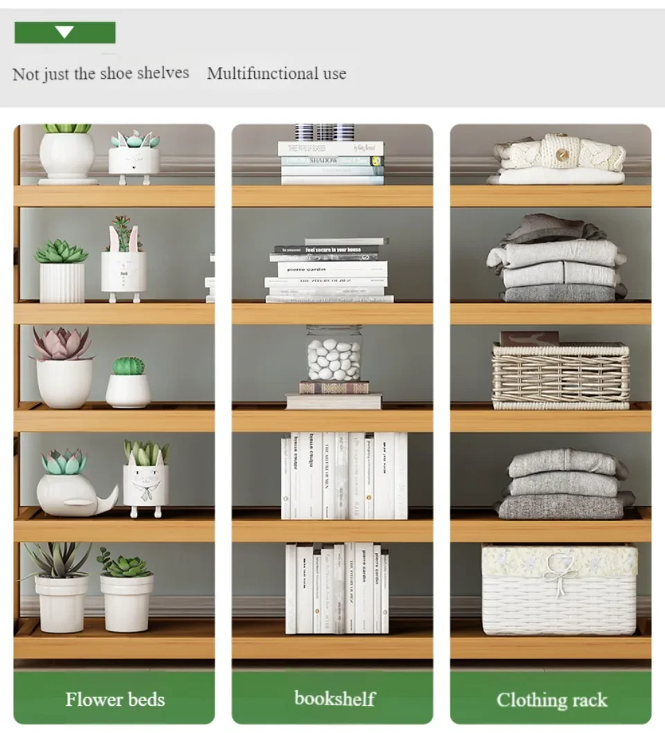 Description Picture 5 of itemSimple Indoor Stand Shoes Bamboo Shoe Rack Bamboo Flower Shelf And Bookshelf Multilayered Storage Natural Health Home Furniture