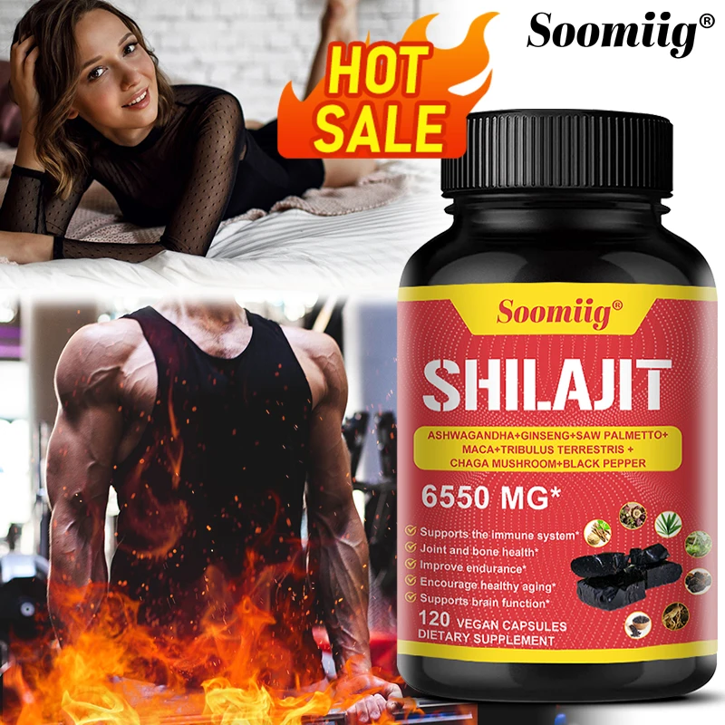 Pure Himalayan Shilajit Capsules Supports Healthy Aging Bones and Joints Improves Energy Endurance and Muscle Recovery