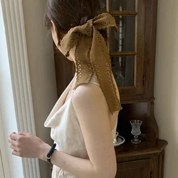 Luna&Dolphin Spring Women French Cotton Lace Skinny Scarf Hollow Flowers Hair Tie Bag Headband Wild Decorative Ribbon Waistband