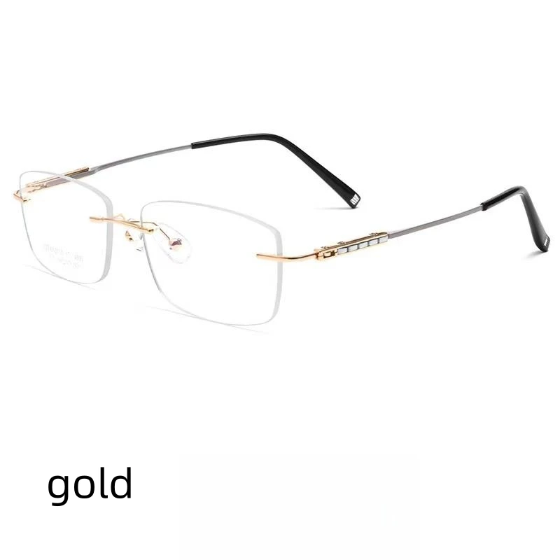 

moojolo 56mm New Ultra-light Business Square Eyewear Fashion Retro Pure Titanium Optical Prescription Rimless Glasses Men Z10WK