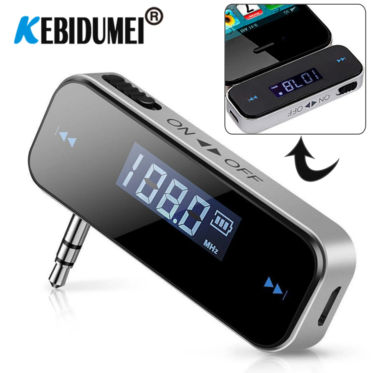 Wireless 3.5mm Music Audio FM Transmitter with LCD Display and Hands-Free Functionality