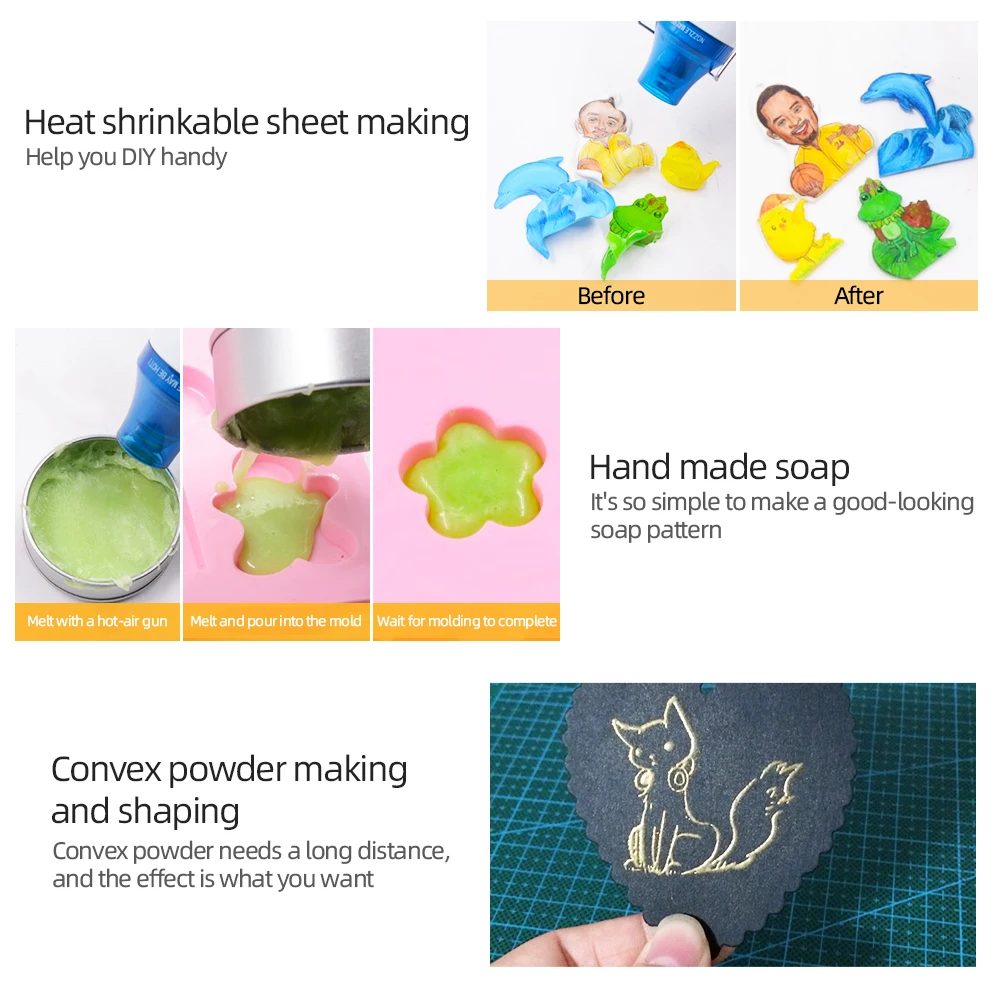 Portable Mini Soldering Heat Gun for Shrink Wrapping Handheld Electric Hot Air Gun Power Tool Hair Dryer DIY Craft Embossing PVC hot air gun heat gun mini hot air gun