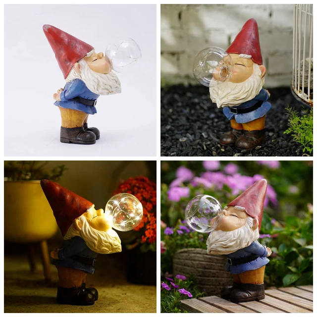 Kerti Napenergia Törpe Cella Kültéri Dekorációs Kiegészítők Gyanta Gnome Szoborlámpa Gyepen Elf Szobor Világítás Led Homed Udre Tree - Image 2