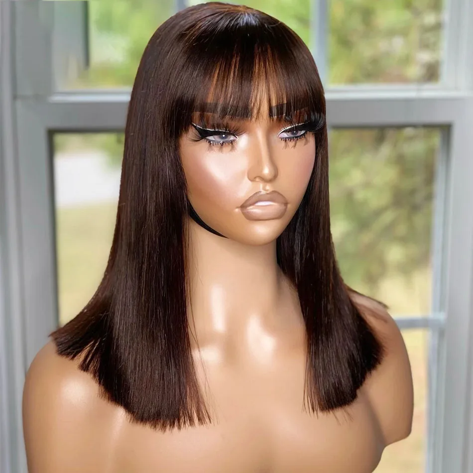 Long Straight Wig With Bangs