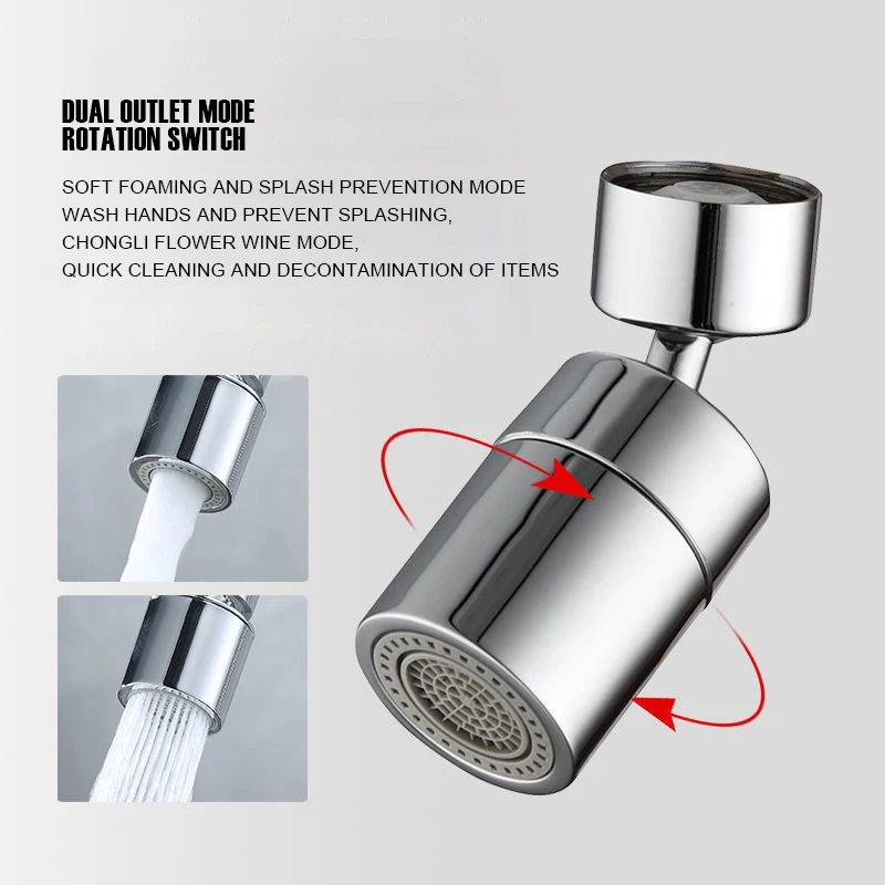 Anti-splash head shower head faucet extender rotatable spout head kitchen basin faucet 720 degree aerator 2