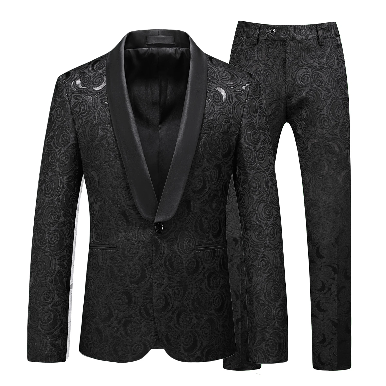 Luxury Jacquard Suit Men Business Banquet Wedding Party Groom Swallowtail Dress Male Slim Fit Blazers Pants Large Size 6XL