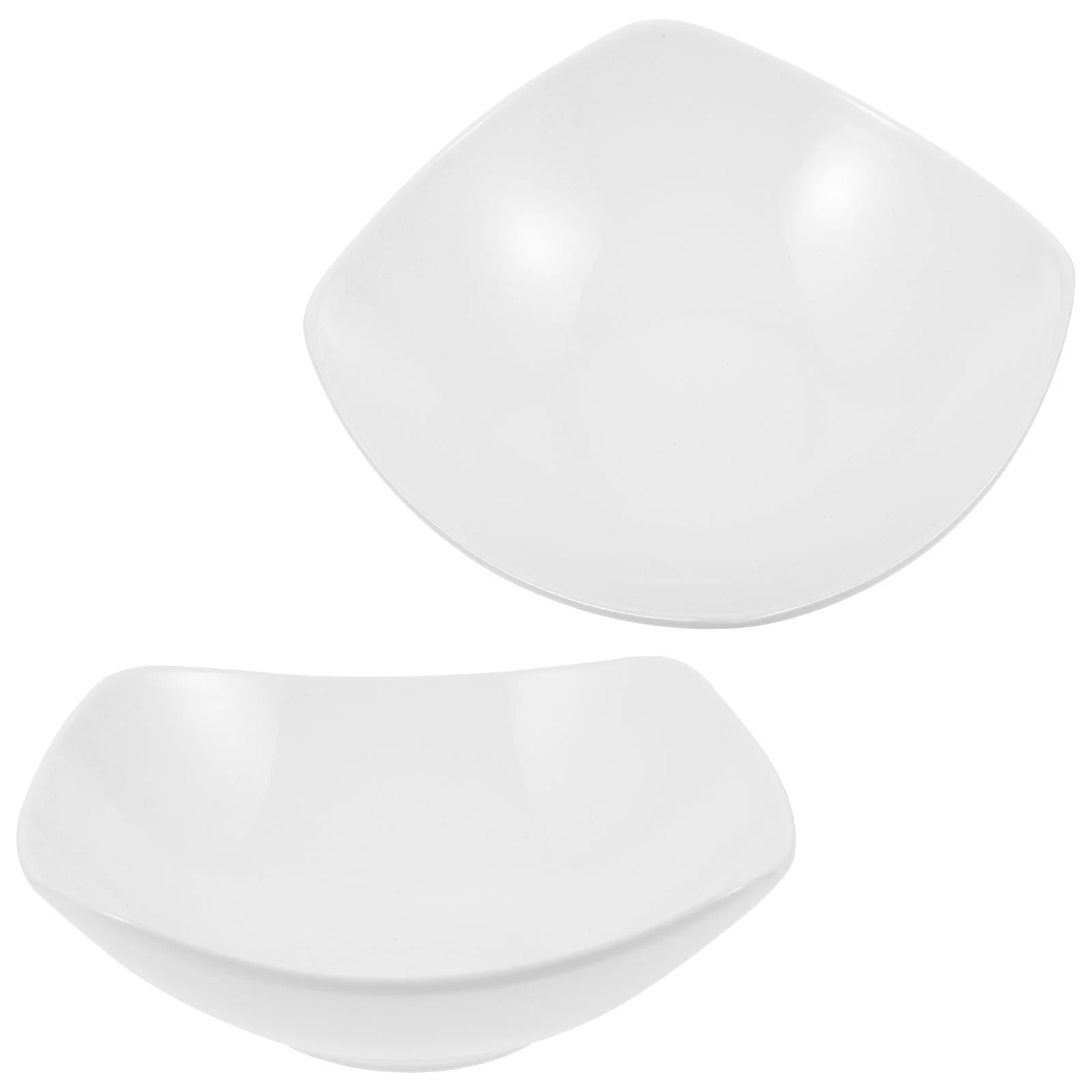 

2 Pcs Tomato Paste Square Bowl with Raised Legs Serving Desktop Ceramic Trays for Organizing Food White Ice Cream