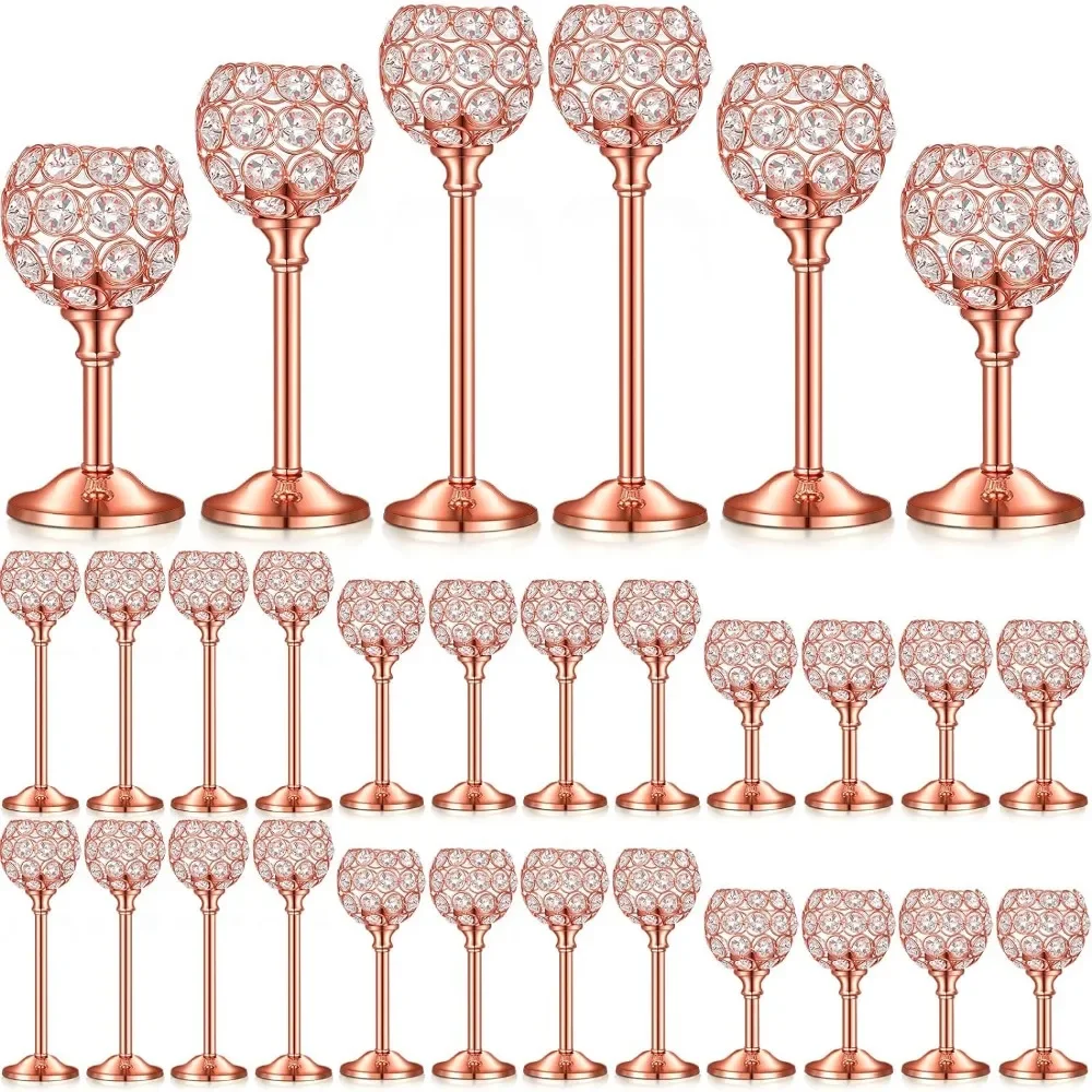 

Массовые блестящие хрустальные подсвечники, подсвечник, романтические свадебные украшения для столов, подсвечники Tealight, 36 шт.