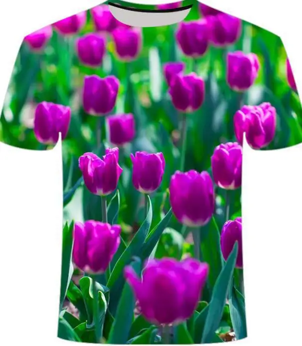 Tropical Plant Leaf Print Short Sleeve T Shirt