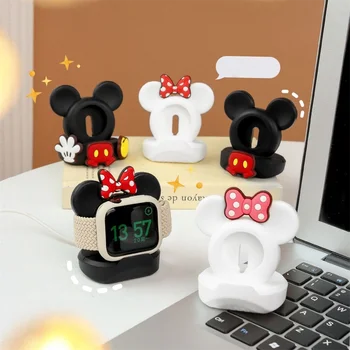 Cute Silicone Charger Holder For Apple Watch Ultra se Series 8 7 6 5 4 3 2 1 Charger Stand Dock Cable Organization 1